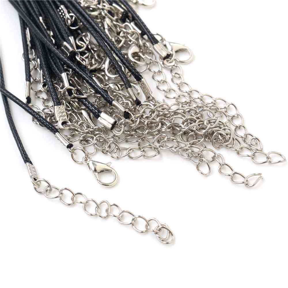 20pcs colliers en cuir faits à la main et pendentif breloques corde tressée réglable