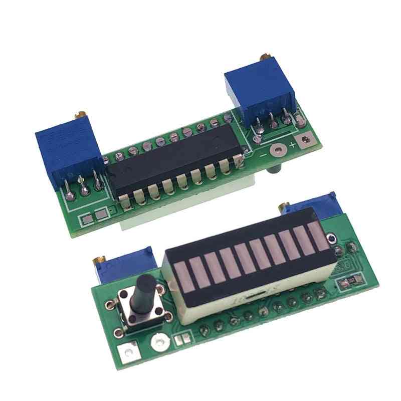 10 segment 3,7V litium 12v batterikapacitetsindikatormodul effektnivå testare LED display kit