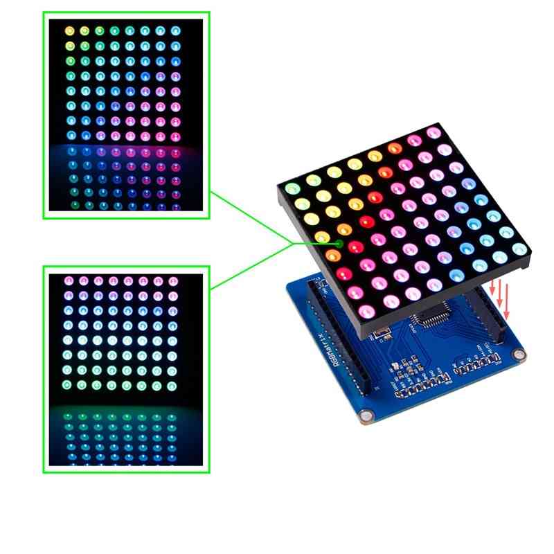 8x8 fuld farve rgb led matrix driver skjold + skærm