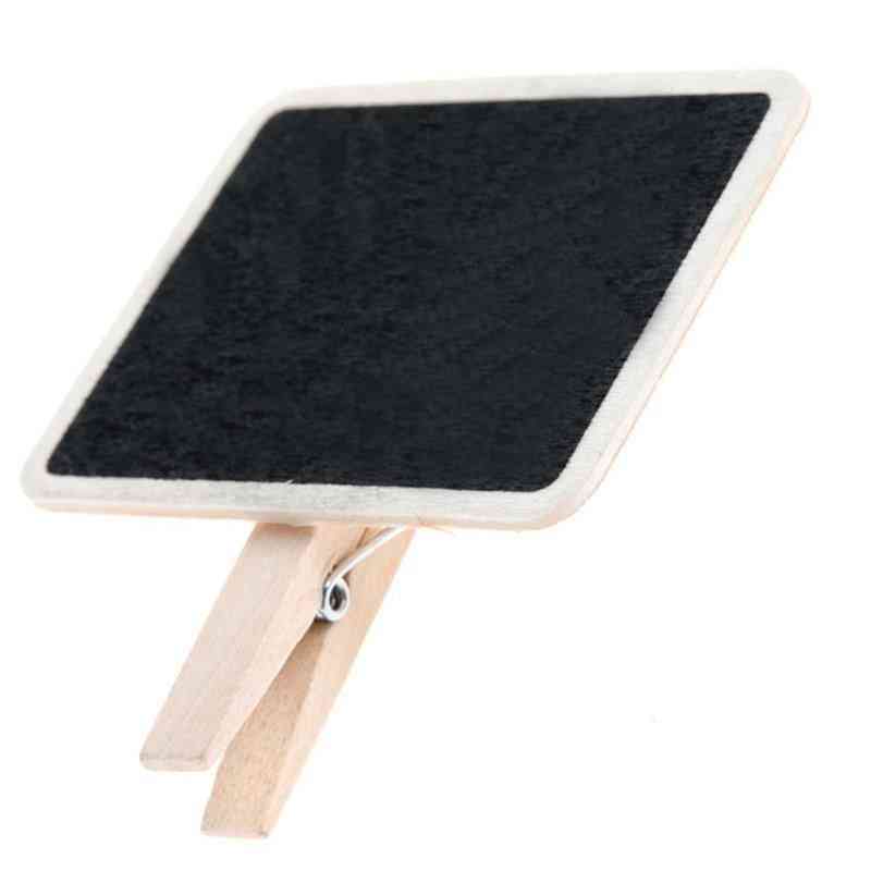 Mini houten rechthoek schoolbord, schoolbord, klemmen clip tag bericht - bord