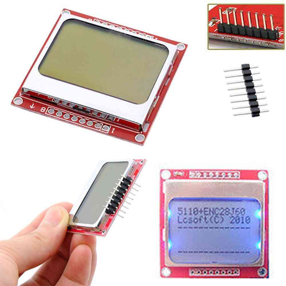 Smart elektronik, LCD-modul display, skærm hvid baggrundsbelysning, adapter pcb skærm