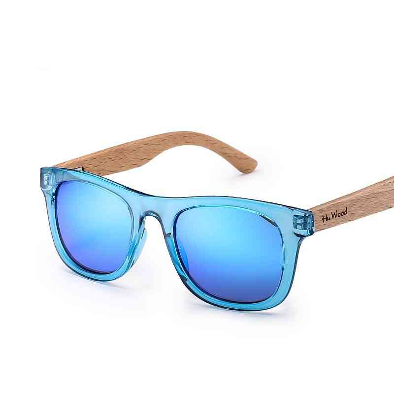 Multicolor- Frame Wooden Sunglasses For,