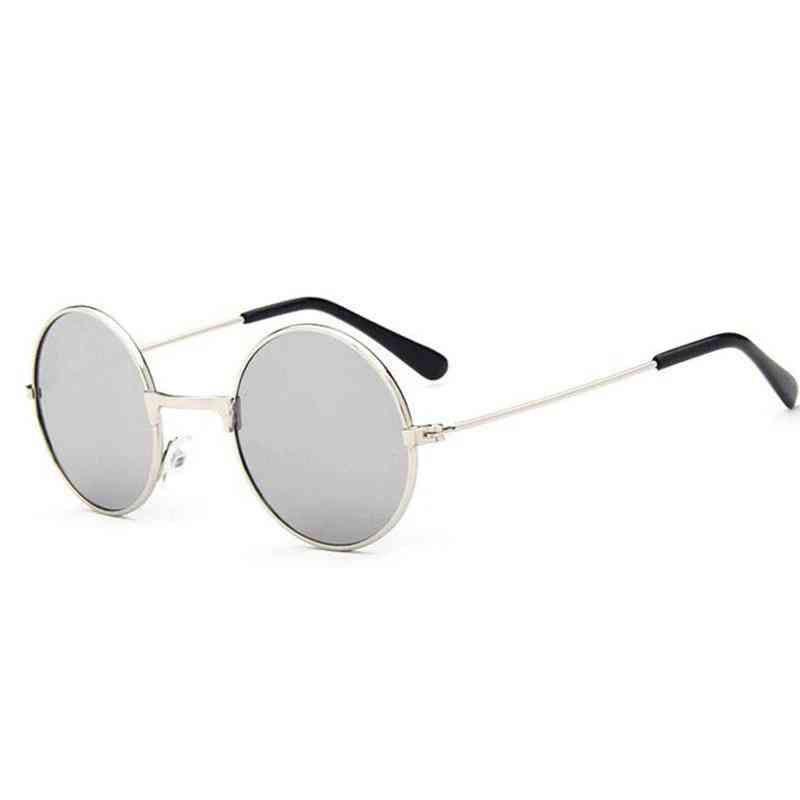 Marco de metal vintage, redondo pequeño, gafas de sol para,