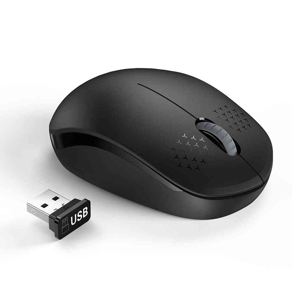 Přenosná mini bezhlučná 2,4 GHz, bezdrátová myš pro notebook, stolní počítač