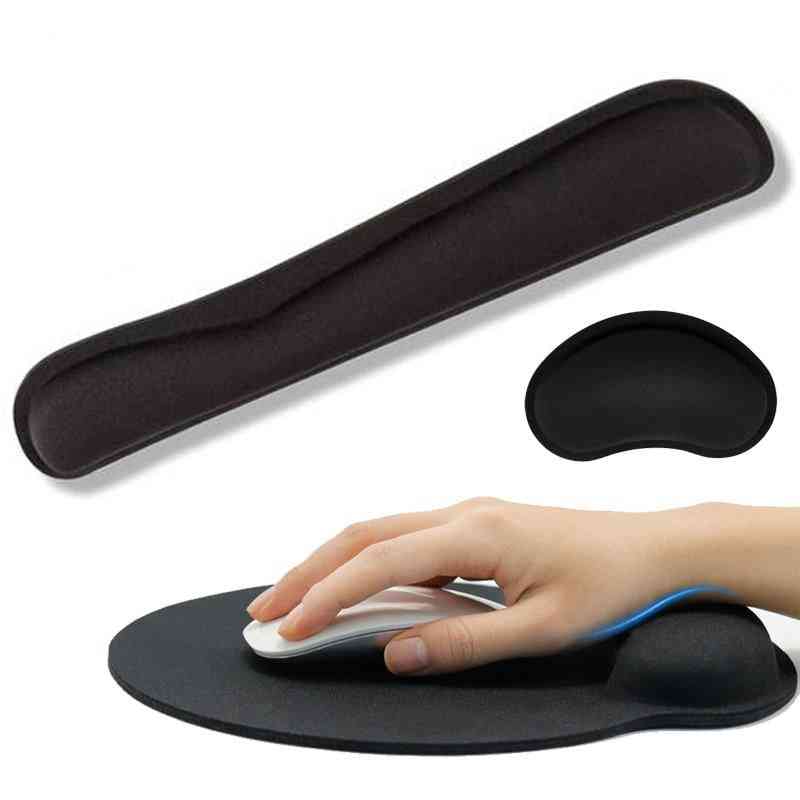 Wrist Rest Memory Foam, Superfine Fiber, Mousepad For Gaming, Pc, Laptop