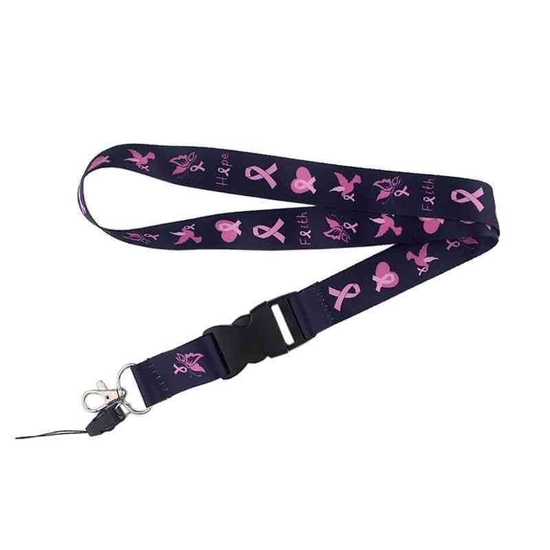 Breast Cancer Prevention Phone Lanyard, Keychain Strap Neck Lanyards