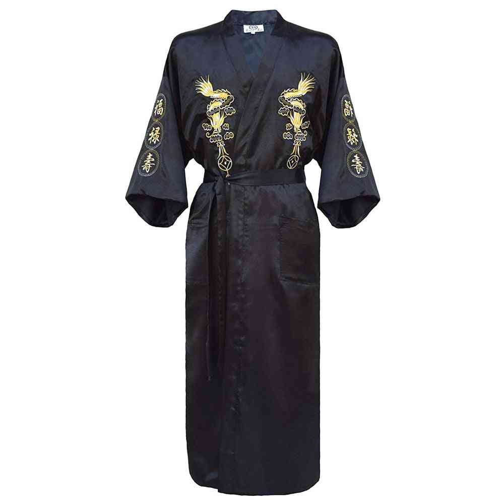 Luxury Kimono Bathrobe Gown, Sleepwear Loose Nightwear