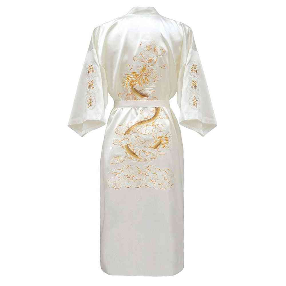 Luxury Kimono Bathrobe Gown, Sleepwear Loose Nightwear
