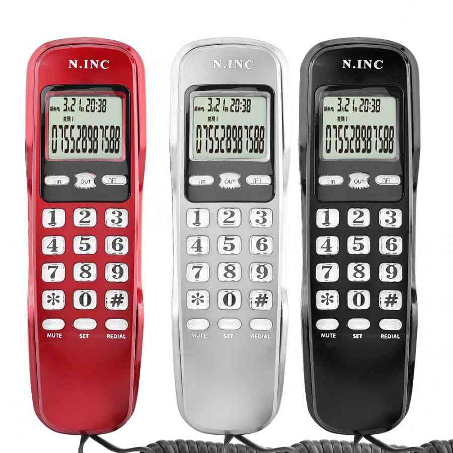Langallinen mini-seinäpuhelin - dtmf / fsk, kaksoisjärjestelmä, soittajan puhelimen näyttö