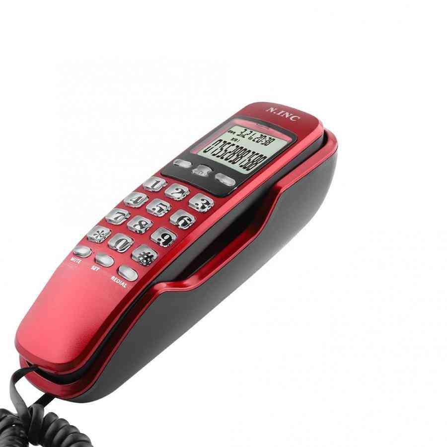 Mini stenski žični telefon - dtmf / fsk, dvojni sistem, telefon za prikaz klicatelja