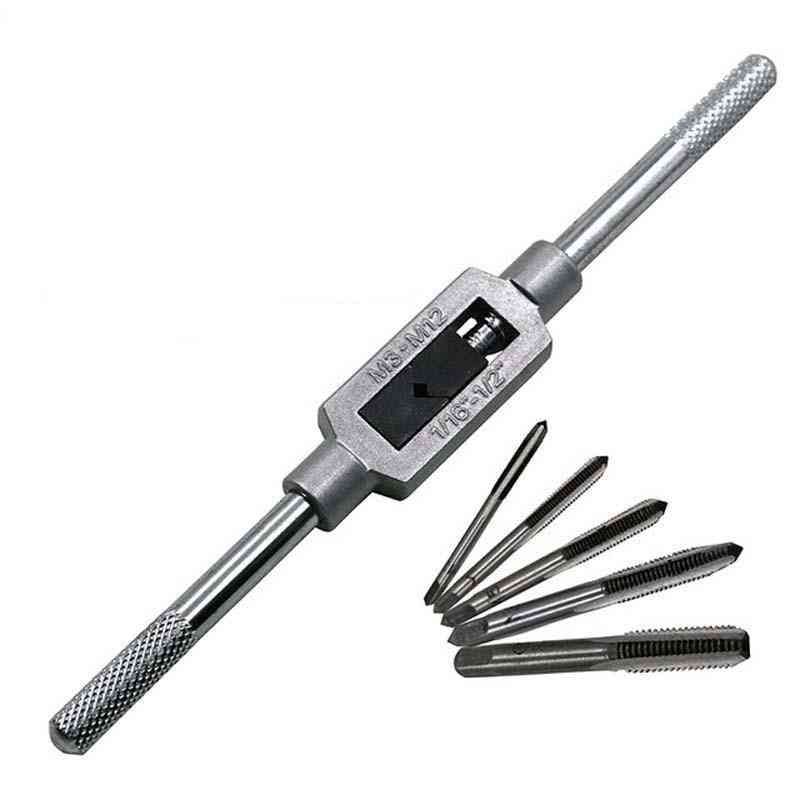 3f Hand Screw, Thread Metric, Plug Tap Set With Adjustable Wrench