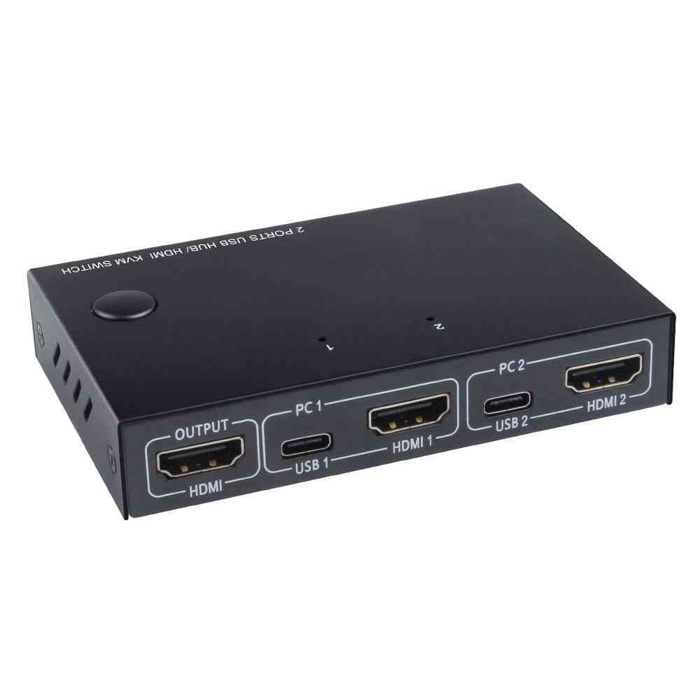 Usb Hdmi-compatible Kvm Switch Box  For Keyboard Mouse Printer Monitor