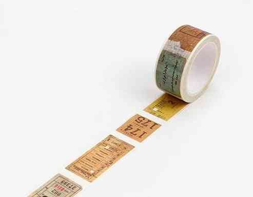Vintage abeceda, číslo, láska, nápis, mapa sveta vytlačená - lepiace maskovacie pásky