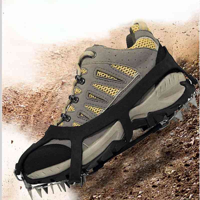 Raquette à neige sur glace de pêche à 18 dents, poignées à pointes escalade camping chaussures antidérapantes couverture