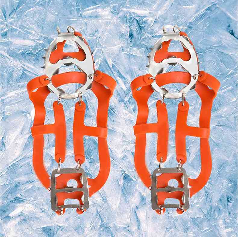Zapatos de crampón con punta de agarre de hielo de acero de 18 dientes