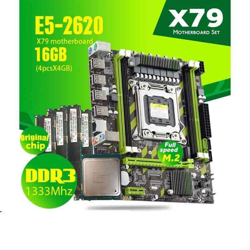 X79g x79 סט לוח אם עם lga2011 שילובים xeon e5 2620 מעבד 4 יחידות x 4GB = זיכרון 16GB DDR3 RAM 1333MHz PC3 10600R RAM