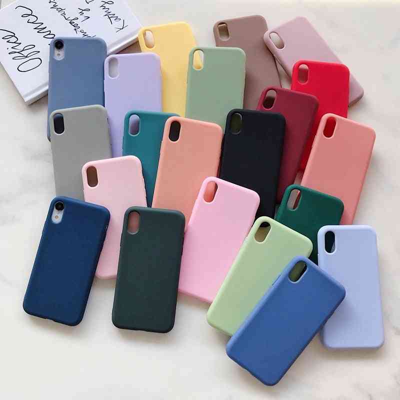 Soft Tpu, Rubber Silicone, Candy Color, Phone Back Cover