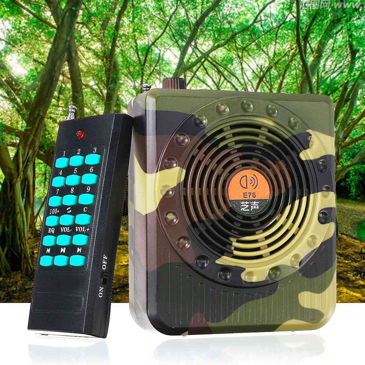 Camouflage fjernbetjening fuglopkaldshøjttaler til jagt og FM-radio mp3-afspiller