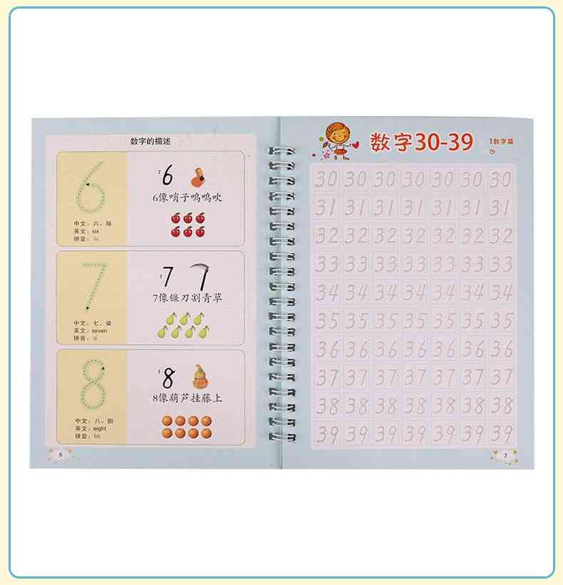 1pcs, 0-100 Numbers, Copybook Drawing, Hand Writing, Calligraphy Educational