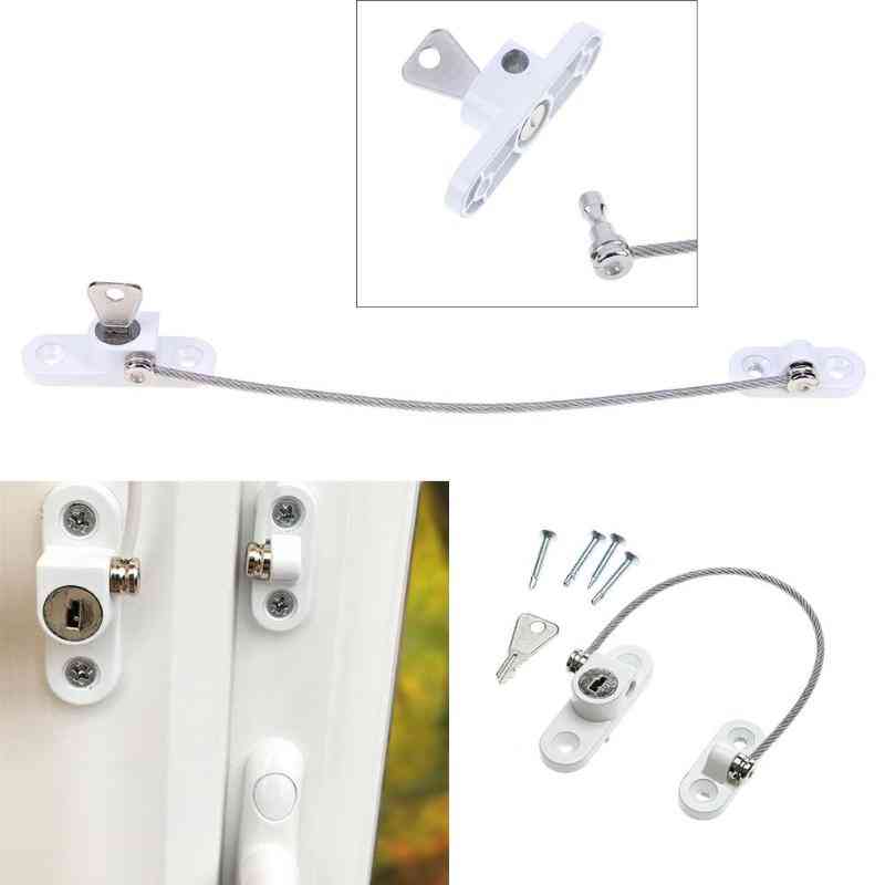 Security Cable Door Safety With Key For Child Room, Window And Door
