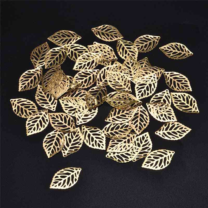 Metal Crafts Jewelry Diy Pendant Filigree Leaves