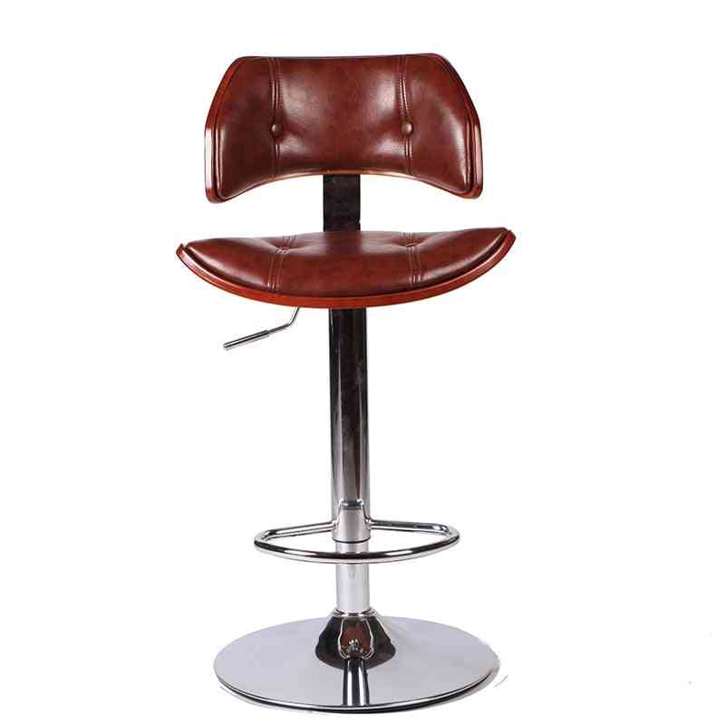 In Faux Leather Chrome Finish Adjustable Height Hydraulic Swivel Stool Chair