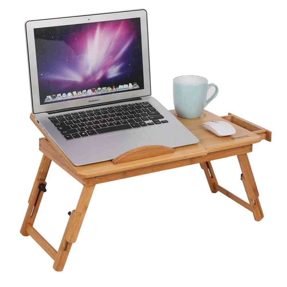 Adjustable Bamboo Desk Shelf Dormitory Laptop Stand
