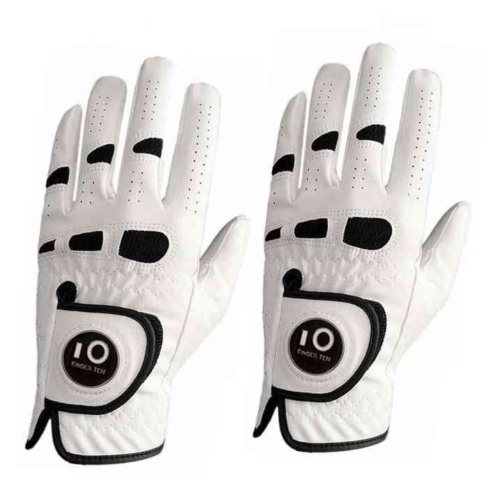 2-pack Pu Leather, Golf Gloves With Ball Marker, Left & Right Hand, Weather Grip