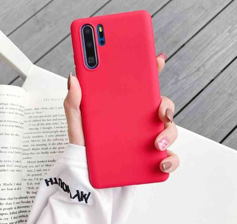 Solid Candy Color, Silicone Phone Case For Huawei Smartphone, P Smart Plus
