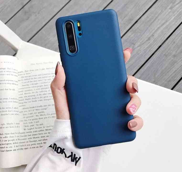 Simple , Solid Color , Matte , Cute Candy Color Silicone Phone Case For Huawei - Set 7