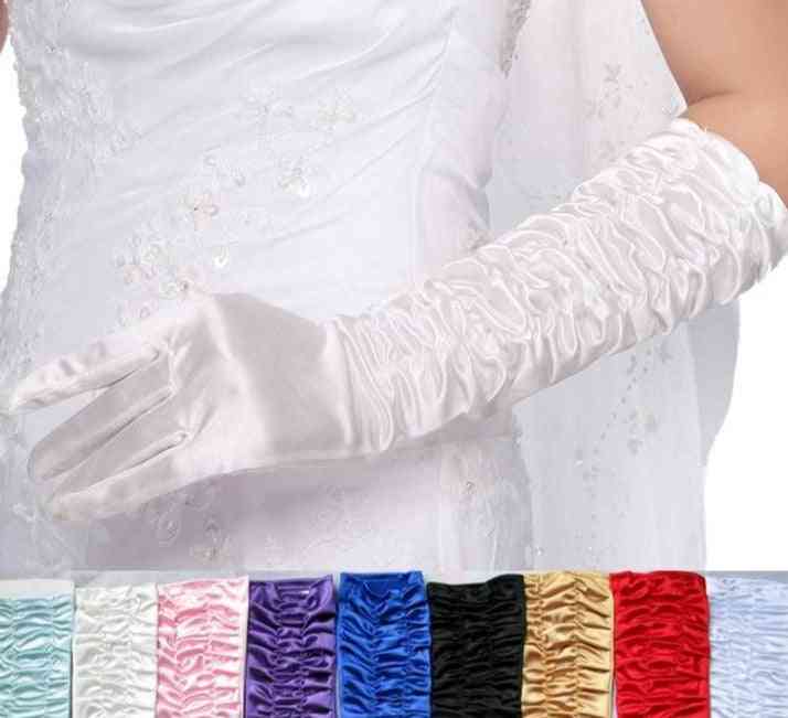 Bride Bridal Gloves, Long Satin Elegant Glove