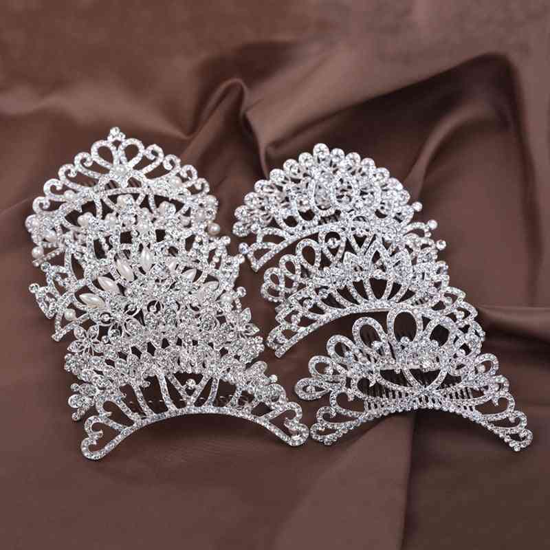 Princess Crown, Show Bridal, Tiara Crystal Floral, Hair Head Jewelry Accessories