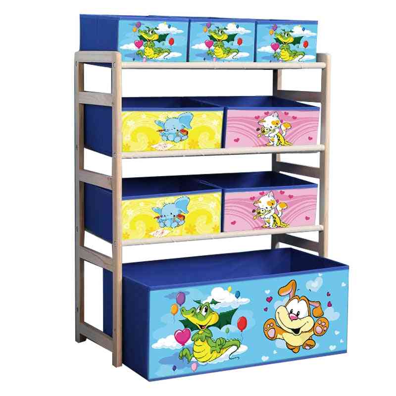 Children Cabinets, Simple Convenient Solid Wood Nursery Storage Rack Box
