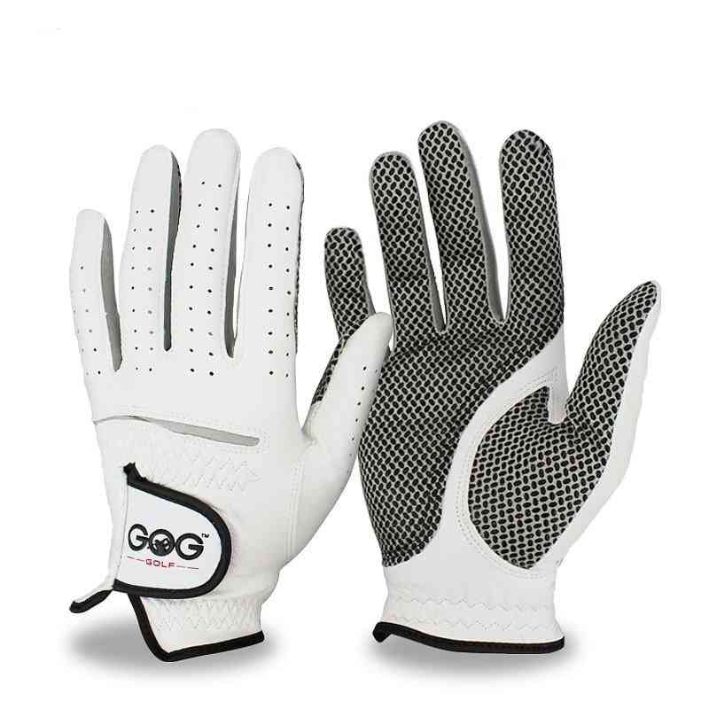 Men's Left & Right Hand Soft Breathable Pure Sheepskin Golf Gloves