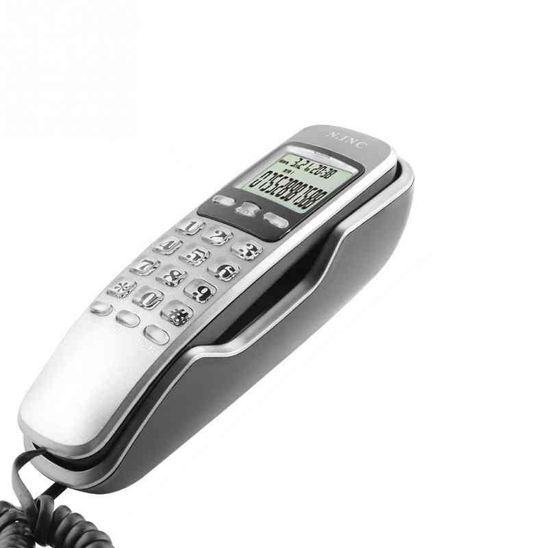 Mini telefon ścienny, wyświetlacz lcd, przewodowy telefon stacjonarny;