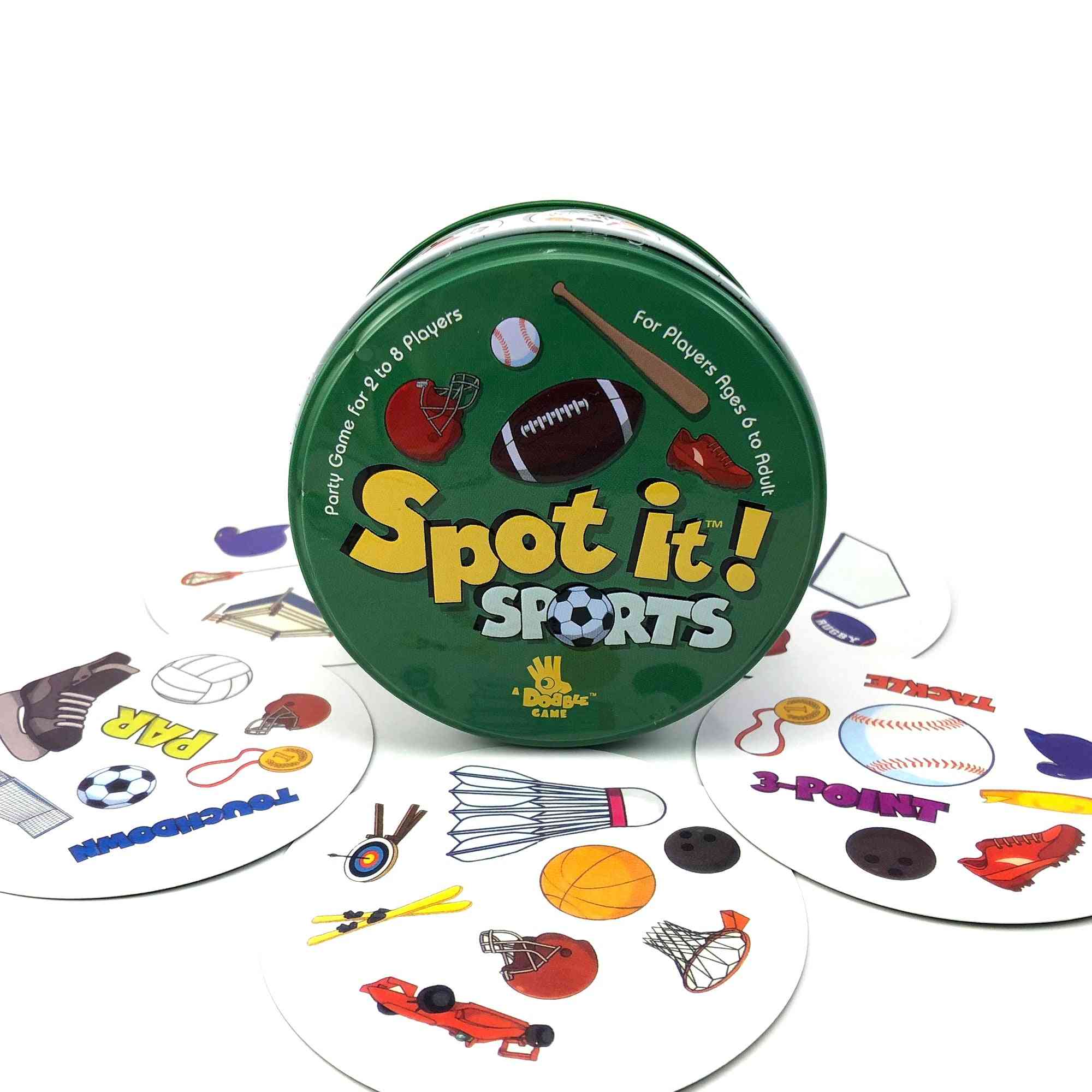 Spot It Dobble Cards Game, Animals, Numbers, Kids Sports, Gone Camping Alphabets