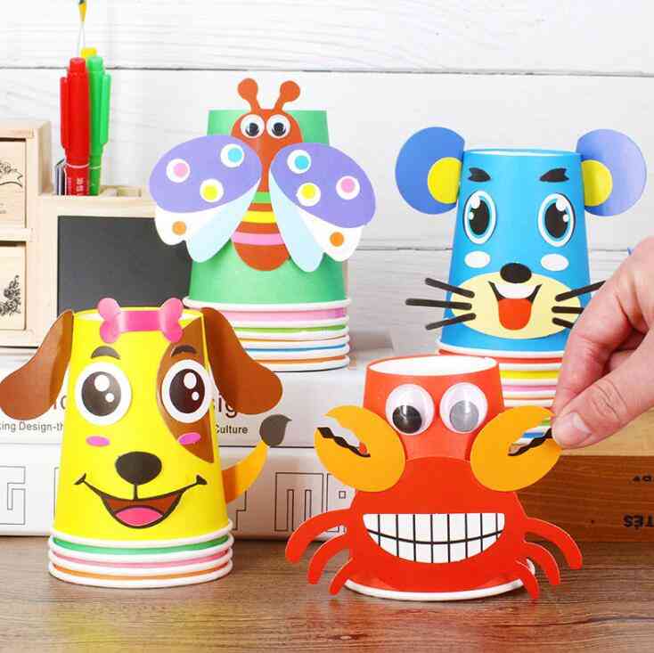 Animals Diy Handmade Paper Cups Sticker Material Kit