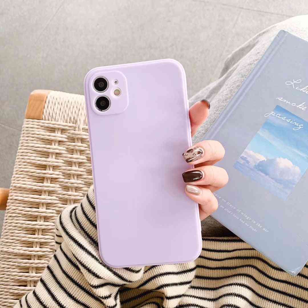 Anti-knock Tpu Silicone Cute Matte Solid Candy Phone Case For Iphone