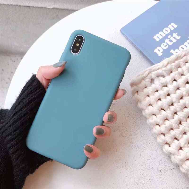 Cute Soft Matte Solid Candy Phone Case For Iphone