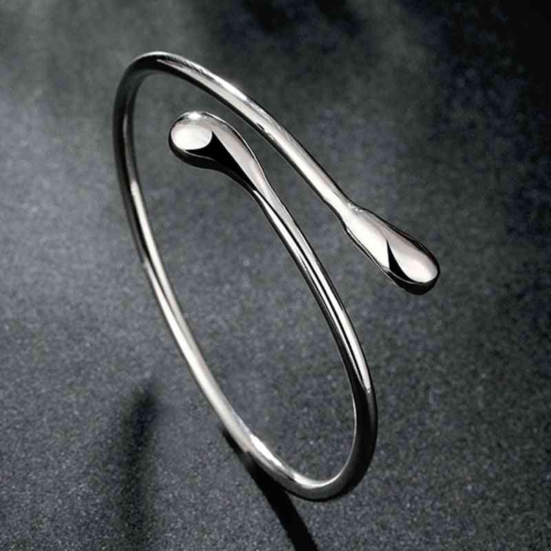 Water Drop Silver Necklace, Bangles, Rings, Earrings Sets
