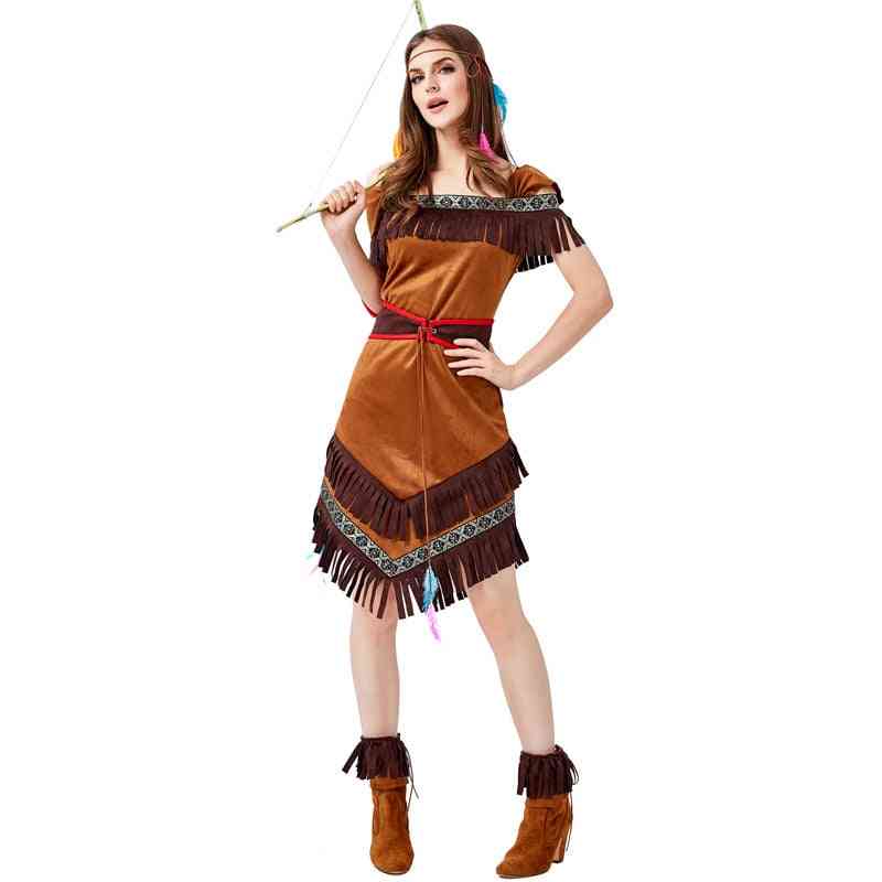 Native Indians Princess Goddess Of Tribe Role-playing Costume Dress