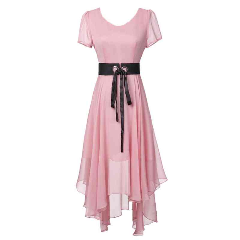 A-line Chiffon Patchwork Dress, Women Cocktail Dresses
