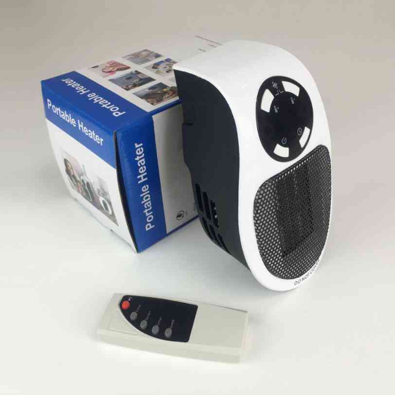 Mini Electric Air Heater, Powerful Warm Blower With Remote Control For Room