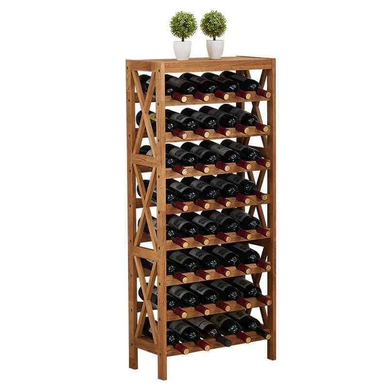 Modern Cabinet Display Shelf Bar Globe Wooden Wine Rack