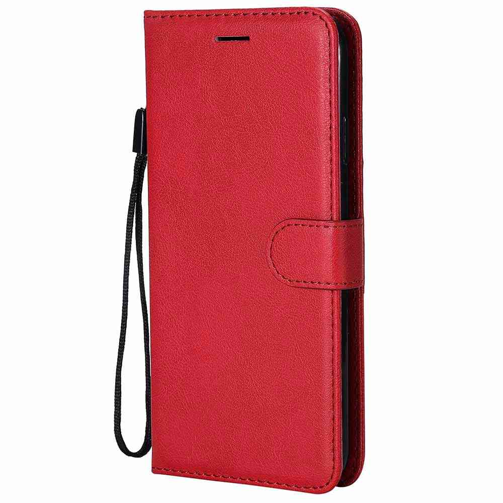Simple Solid Candy Color Leather Flip Wallet Case For Huawei Phone
