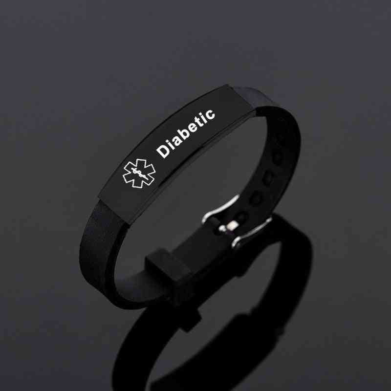 Stainless Steel Silicone Medical Alert Id Bracelets