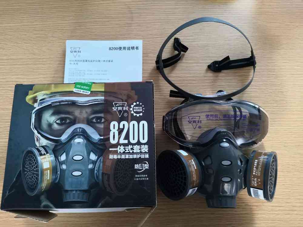 Gas Mask With Filters, Full Face Protective For Spray Painting, Chemical Pesticide