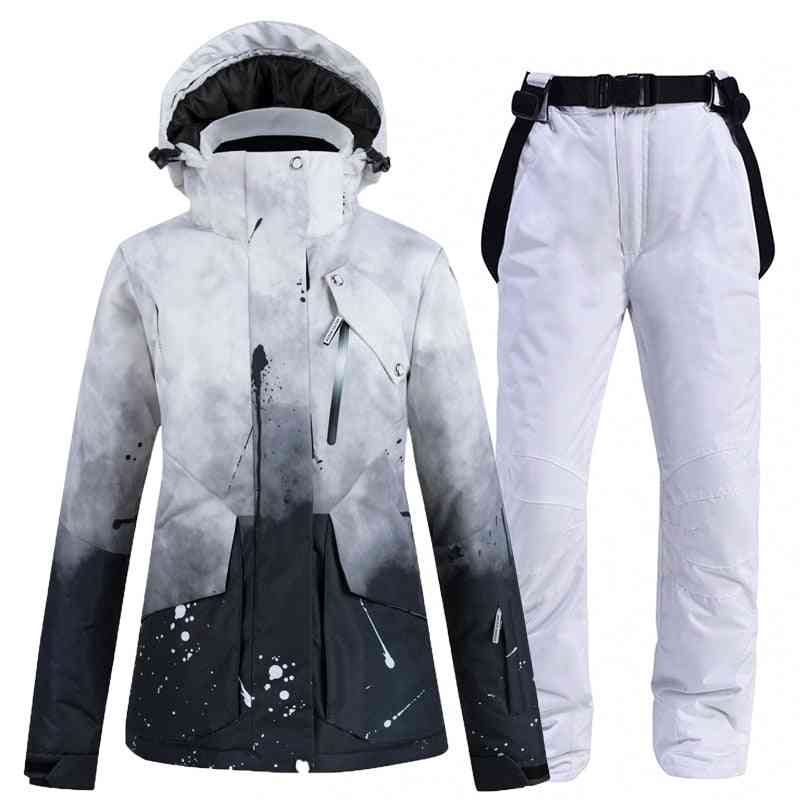 Women's Windproof, Waterproof Breathable Warm Jackets, Ski Pants