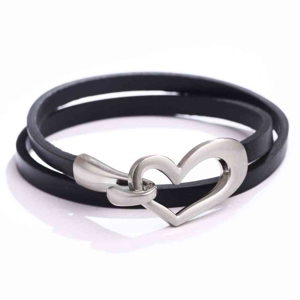 Simple Blank Design, Love Leather, Charms Bracelet