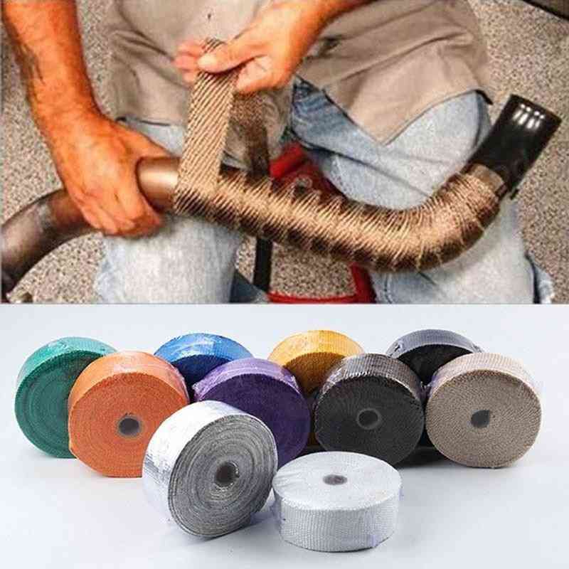 Car Motorcycle Thermal Stainless Ties Turbo Manifold Heat Exhaust Wrap Tape